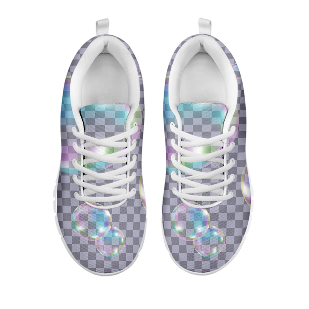 Colorful Soap Bubble Print White Sneakers