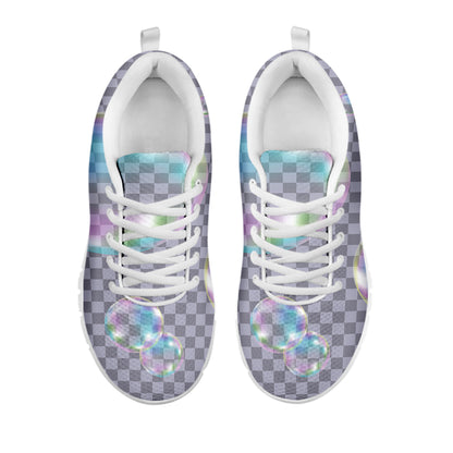 Colorful Soap Bubble Print White Sneakers