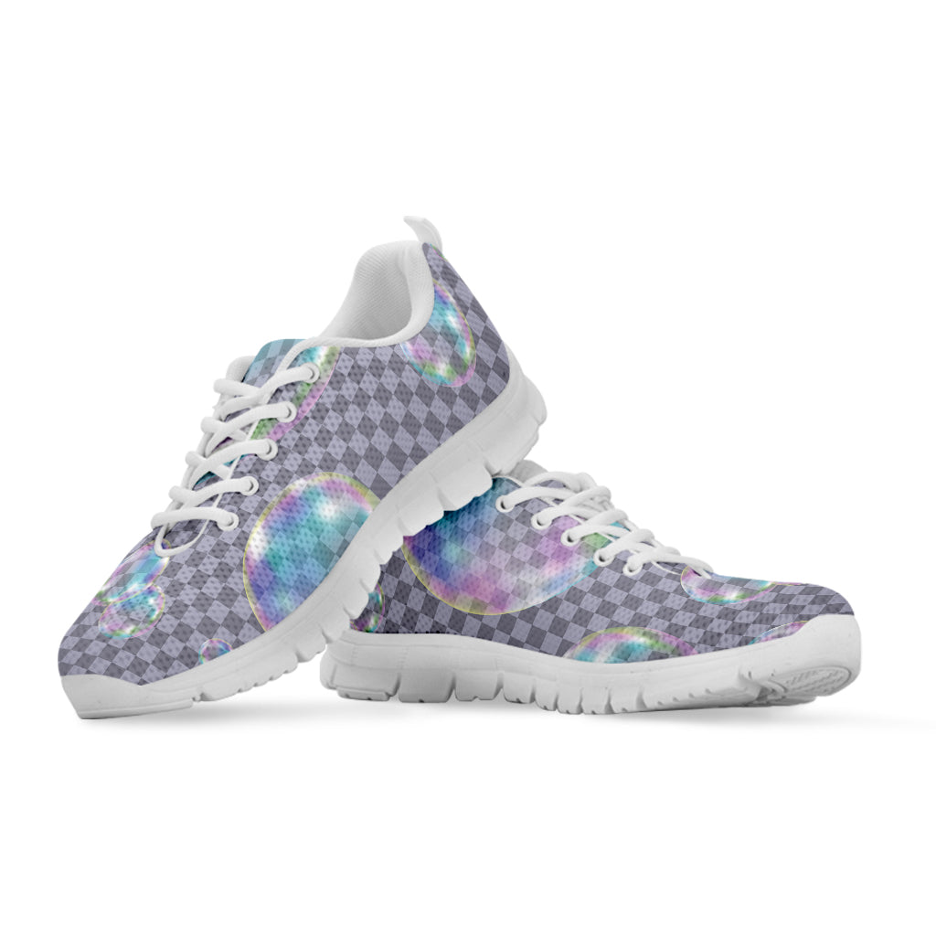 Colorful Soap Bubble Print White Sneakers
