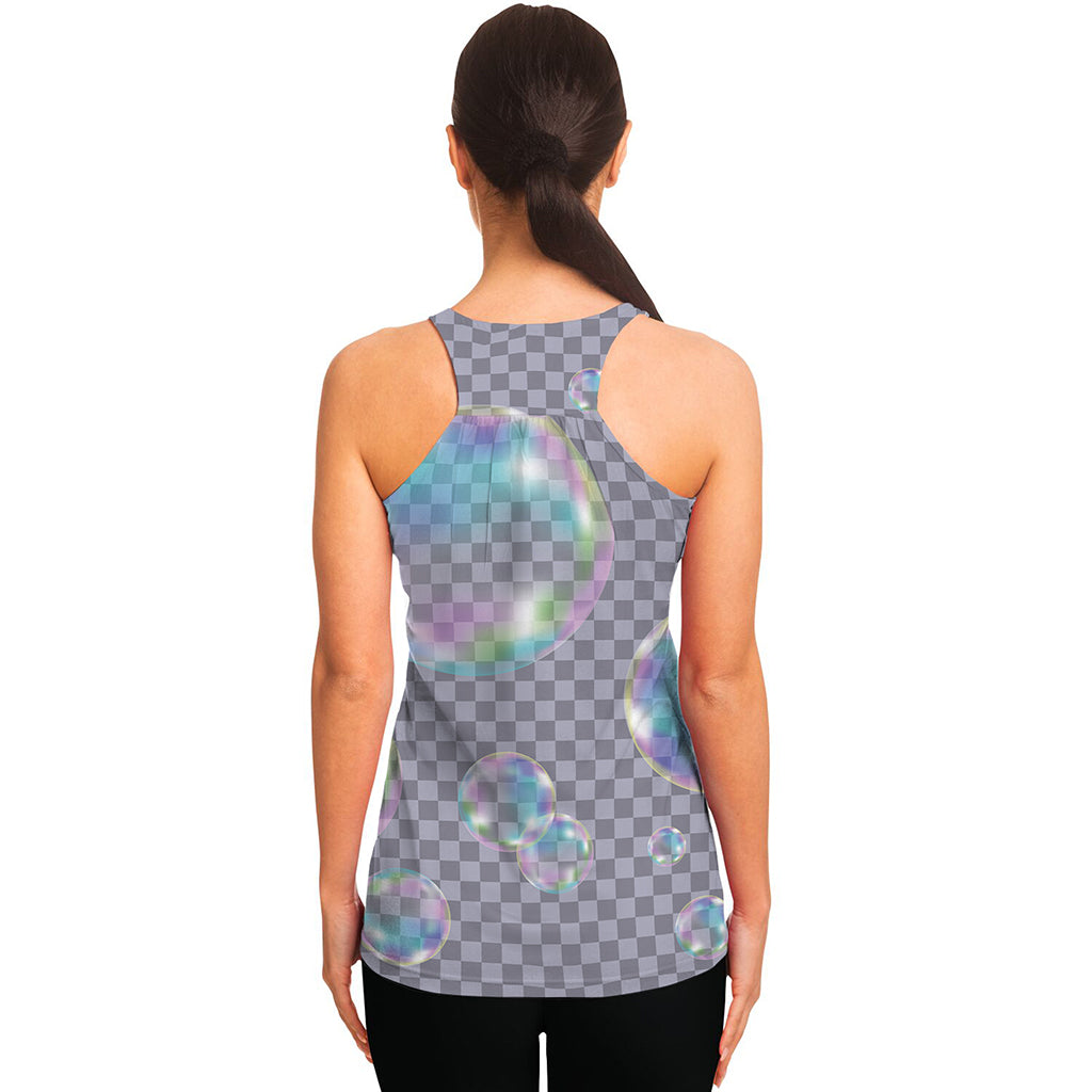 Colorful Soap Bubble Print Women's Racerback Tank Top