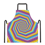 Colorful Spiral Illusion Print Apron
