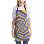 Colorful Spiral Illusion Print Apron