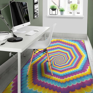 Colorful Spiral Illusion Print Area Rug