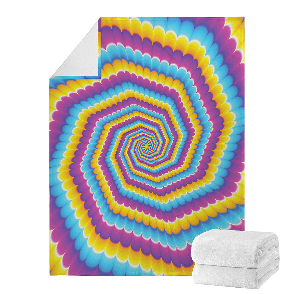 Colorful Spiral Illusion Print Blanket
