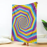 Colorful Spiral Illusion Print Blanket