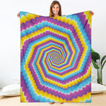 Colorful Spiral Illusion Print Blanket