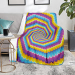 Colorful Spiral Illusion Print Blanket