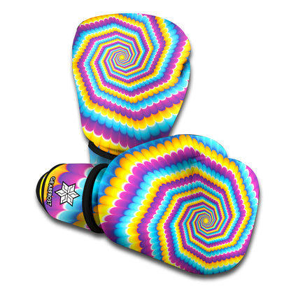 Colorful Spiral Illusion Print Boxing Gloves