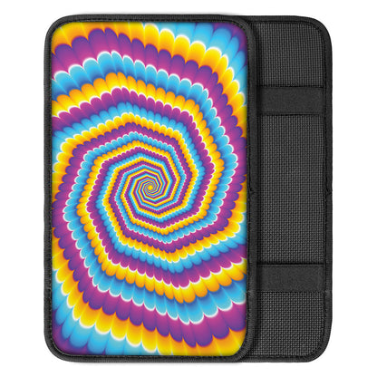 Colorful Spiral Illusion Print Car Center Console Cover