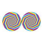Colorful Spiral Illusion Print Car Coasters