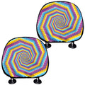 Colorful Spiral Illusion Print Car Headrest Covers