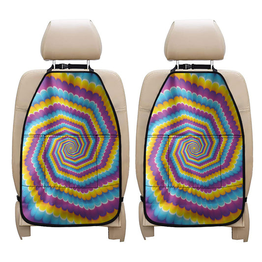 Colorful Spiral Illusion Print Car Seat Organizers