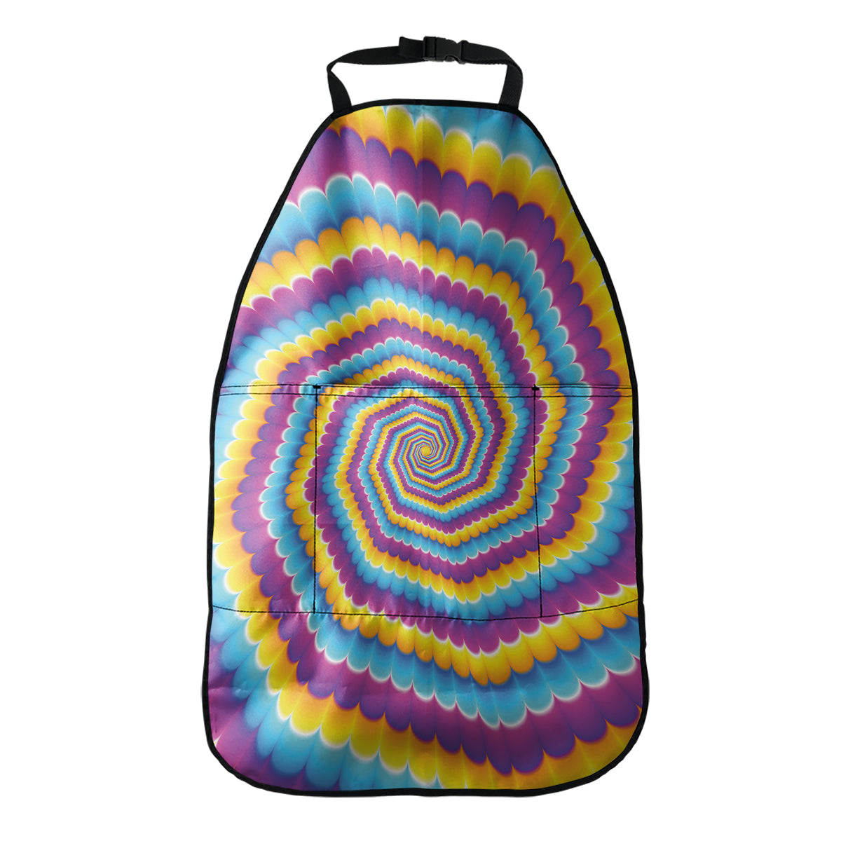 Colorful Spiral Illusion Print Car Seat Organizers