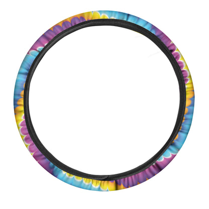 Colorful Spiral Illusion Print Car Steering Wheel Cover