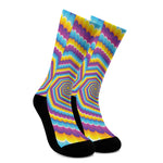 Colorful Spiral Illusion Print Crew Socks