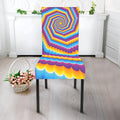 Colorful Spiral Illusion Print Dining Chair Slipcover