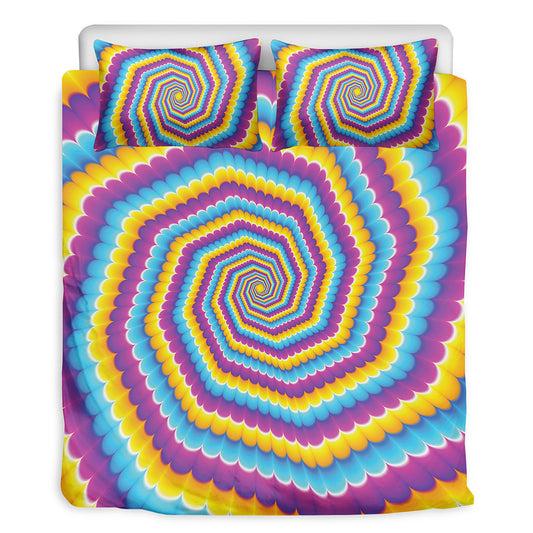 Colorful Spiral Illusion Print Duvet Cover Bedding Set