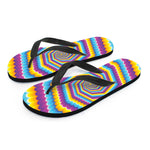 Colorful Spiral Illusion Print Flip Flops