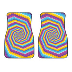 Colorful Spiral Illusion Print Front Car Floor Mats