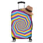 Colorful Spiral Illusion Print Luggage Cover