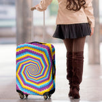 Colorful Spiral Illusion Print Luggage Cover
