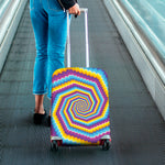 Colorful Spiral Illusion Print Luggage Cover