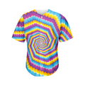 Colorful Spiral Illusion Print Men's Baseball Jersey