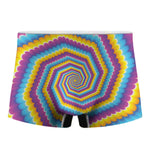 Colorful Spiral Illusion Print Men's Boxer Briefs