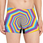Colorful Spiral Illusion Print Men's Boxer Briefs