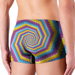 Colorful Spiral Illusion Print Men's Boxer Briefs