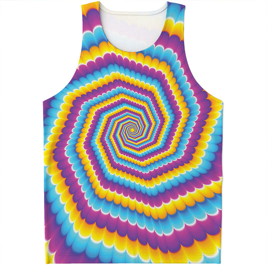 Colorful Spiral Illusion Print Men's Tank Top