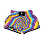 Colorful Spiral Illusion Print Muay Thai Boxing Shorts