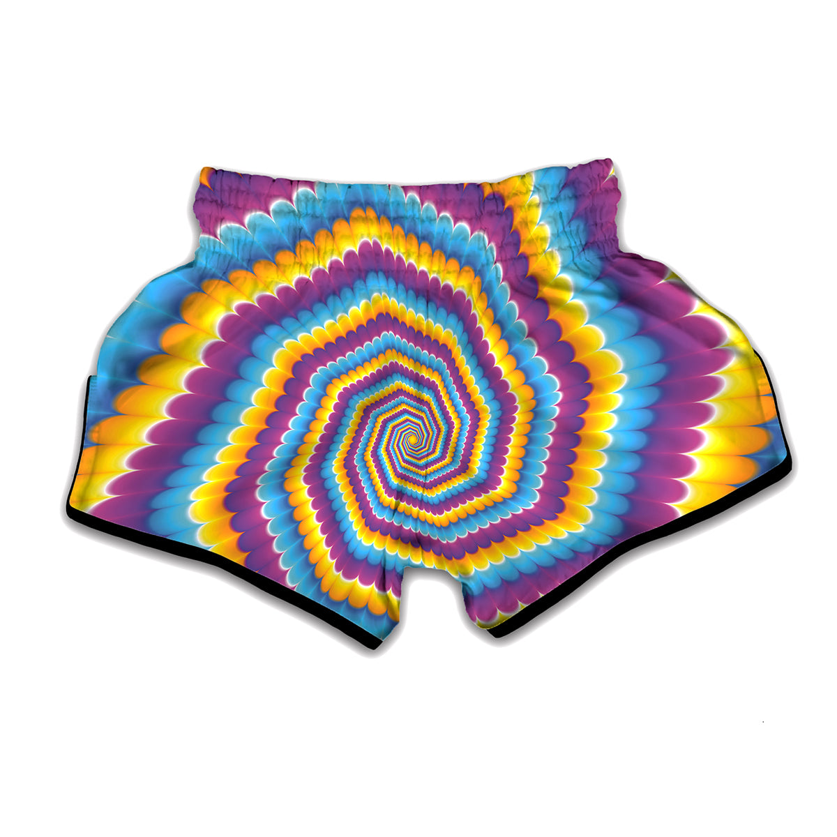 Colorful Spiral Illusion Print Muay Thai Boxing Shorts