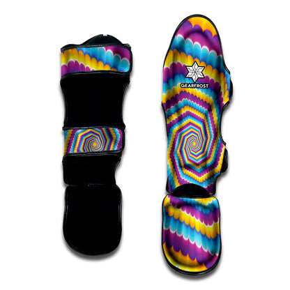 Colorful Spiral Illusion Print Muay Thai Shin Guard