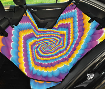 Colorful Spiral Illusion Print Pet Car Back Seat Cover