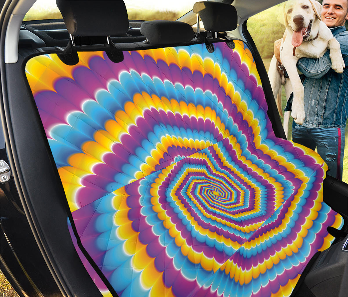 Colorful Spiral Illusion Print Pet Car Back Seat Cover
