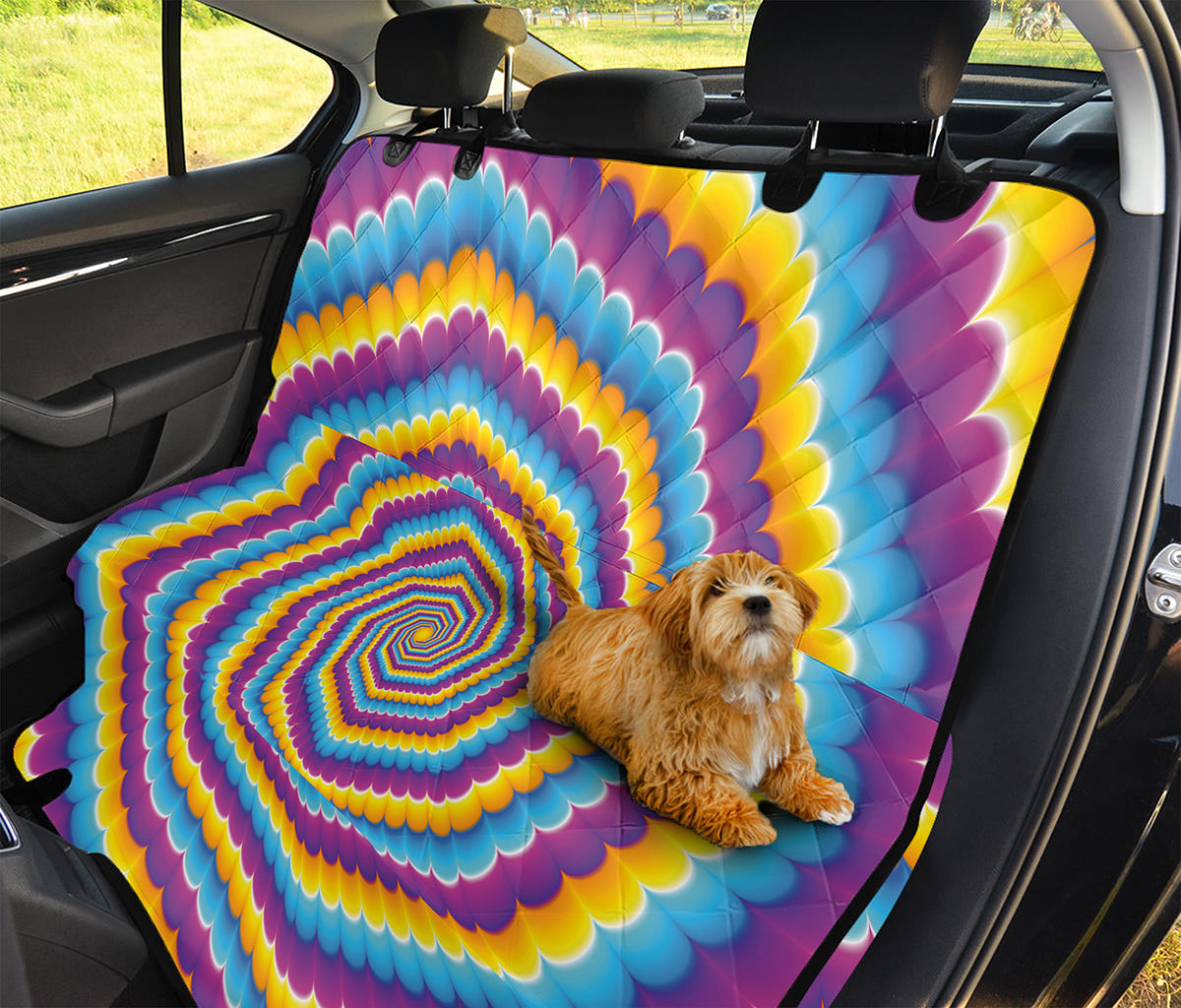 Colorful Spiral Illusion Print Pet Car Back Seat Cover