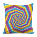 Colorful Spiral Illusion Print Pillow Cover