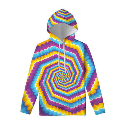Colorful Spiral Illusion Print Pullover Hoodie