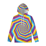 Colorful Spiral Illusion Print Pullover Hoodie