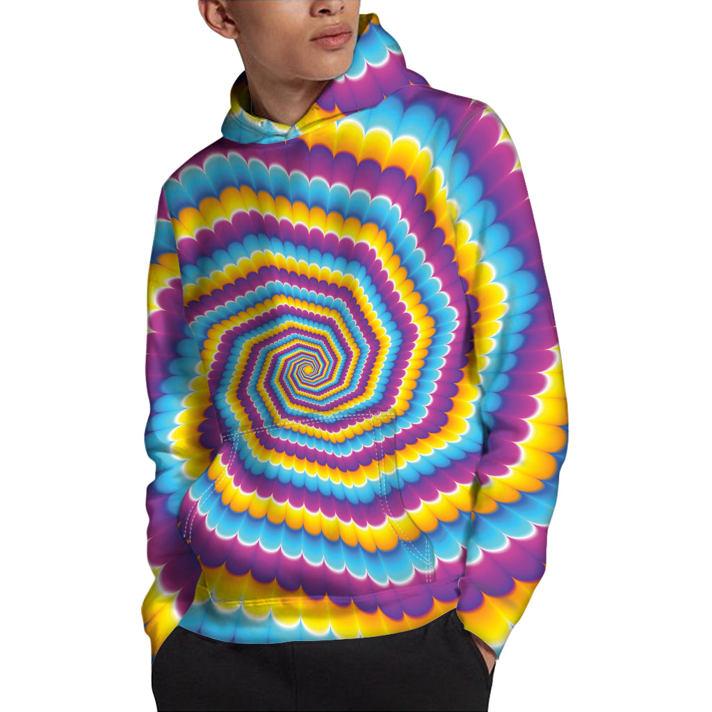 Colorful Spiral Illusion Print Pullover Hoodie