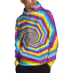 Colorful Spiral Illusion Print Pullover Hoodie