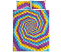 Colorful Spiral Illusion Print Quilt Bed Set