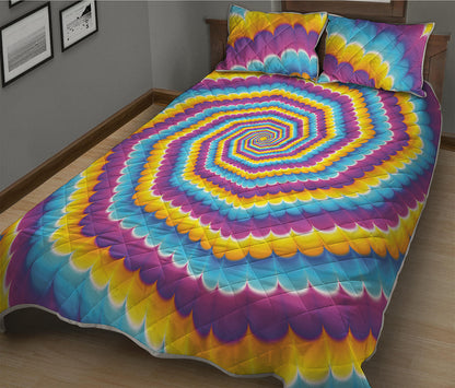 Colorful Spiral Illusion Print Quilt Bed Set