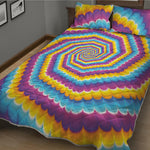 Colorful Spiral Illusion Print Quilt Bed Set