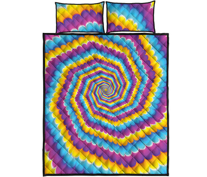 Colorful Spiral Illusion Print Quilt Bed Set