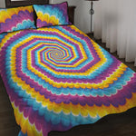 Colorful Spiral Illusion Print Quilt Bed Set