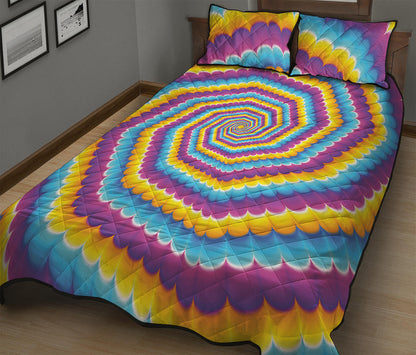 Colorful Spiral Illusion Print Quilt Bed Set