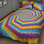 Colorful Spiral Illusion Print Quilt Bed Set