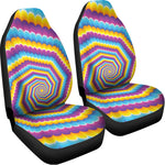 Colorful Spiral Illusion Print Universal Fit Car Seat Covers